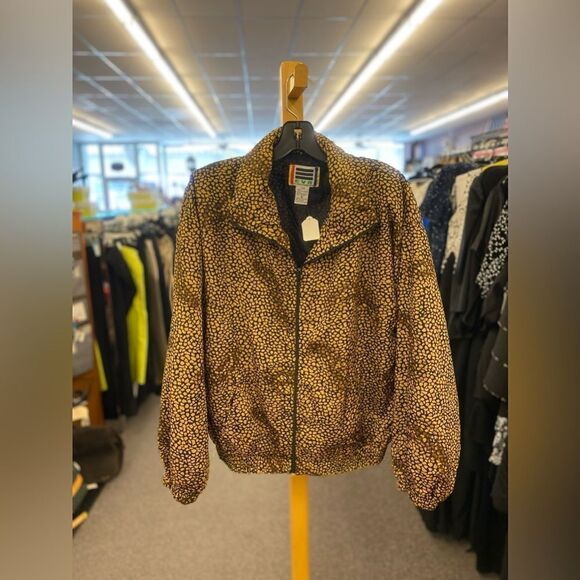 Vintage EVR Ladies Med Giraffe  Printed Wind Jacket - Picture 1 of 3